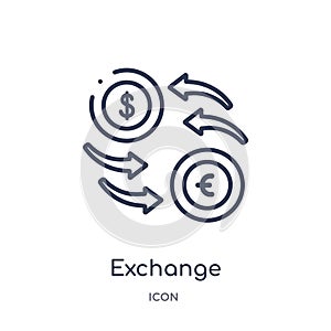 Linear exchange icon from Digital economy outline collection. Thin line exchange vector isolated on white background. exchange