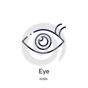 Linear eye icon from Customer service outline collection. Thin line eye vector isolated on white background. eye trendy photo