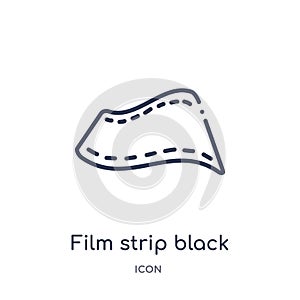 Linear film strip black icon from Cinema outline collection. Thin line film strip black icon isolated on white background. film