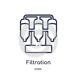 Linear filtration icon from Alcohol outline collection. Thin line filtration vector isolated on white background. filtration