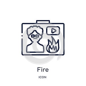 Linear fire icon from Blogger and influencer outline collection. Thin line fire vector isolated on white background. fire trendy