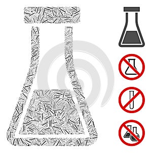 Linear Flask Icon Vector Mosaic