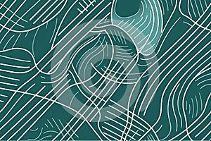 linear flat abstract lines green pattern generative AI