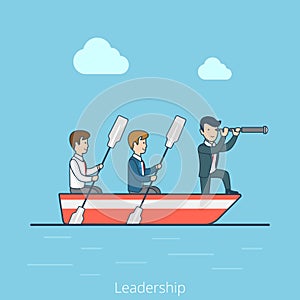 Linear Flat Business Leadership captain man rowing