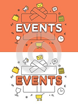 Linear Flat EVENTS gift box image vector Sale