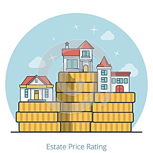 Linear Flat Houses coin Estate price rating vector