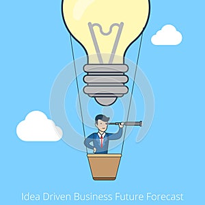 Linear flat line art idea driven business future f