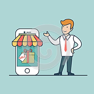 Linear Flat Man show buy online shopping sale conc