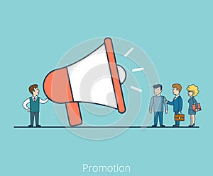 Linear Flat Promoter speaker Business people vector photo