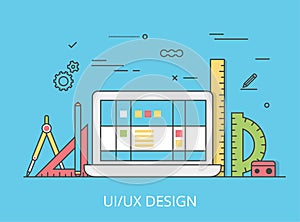 Linear Flat UI/UX interface design web site vector