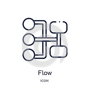 Linear flow icon from Geometry outline collection. Thin line flow icon isolated on white background. flow trendy illustration