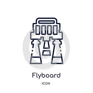 Linear flyboard icon from Artificial intellegence and future technology outline collection. Thin line flyboard vector isolated on