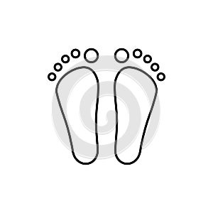 Linear foot black icon