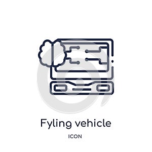 Linear fyling vehicle icon from Artificial intellegence and future technology outline collection. Thin line fyling vehicle vector