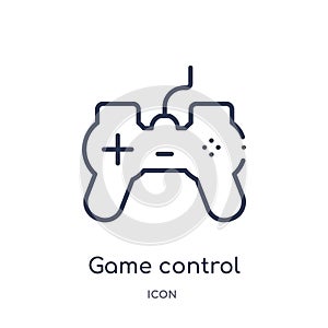 Linear game control icon from Artifical intelligence outline collection. Thin line game control vector isolated on white