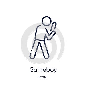 Linear gameboy icon from Free time outline collection. Thin line gameboy vector isolated on white background. gameboy trendy