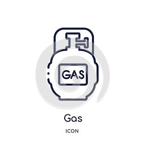 Linear gas icon from Camping outline collection. Thin line gas vector isolated on white background. gas trendy illustration