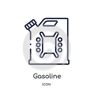 Linear gasoline icon from Camping outline collection. Thin line gasoline vector isolated on white background. gasoline trendy