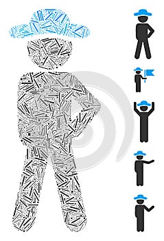 Linear Gentleman Audacity Icon Vector Mosaic