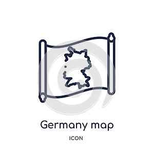 Linear germany map icon from Countrymaps outline collection. Thin line germany map vector isolated on white background. germany