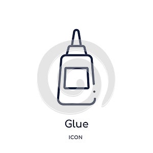 Linear glue icon from Education outline collection. Thin line glue vector isolated on white background. glue trendy illustration