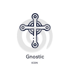 Linear gnostic icon from India outline collection. Thin line gnostic icon isolated on white background. gnostic trendy