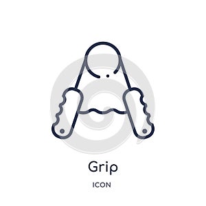 Linear grip icon from Gym and fitness outline collection. Thin line grip icon isolated on white background. grip trendy