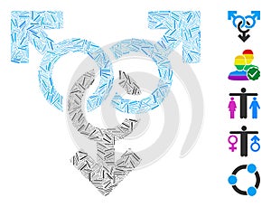 Linear Group Gay Symbol Icon Vector Mosaic