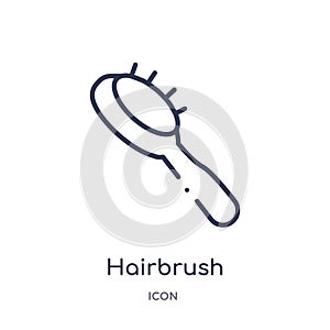 Linear hairbrush icon from Beauty outline collection. Thin line hairbrush vector isolated on white background. hairbrush trendy