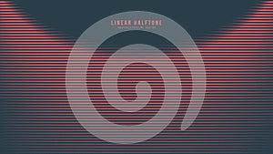 Linear Half Tone Pattern Vector Semicircle Border Red Black Abstract Background