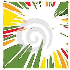 Linear Hand Drawing Curved Light Rays, Comic Speech Bubble