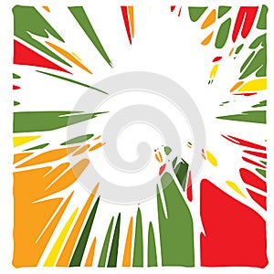 Linear Hand Drawing Curved Light Rays, Comic Speech Bubble