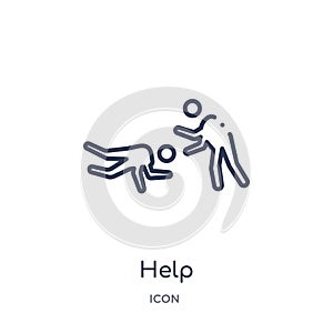 Linear help icon from Customer service outline collection. Thin line help vector isolated on white background. help trendy
