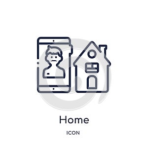 Linear home icon from Blogger and influencer outline collection. Thin line home vector isolated on white background. home trendy