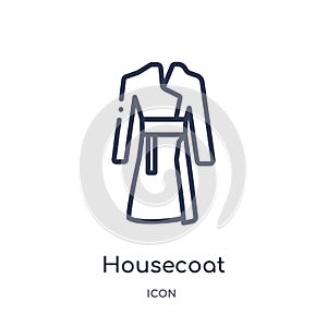 Linear housecoat icon from Clothes outline collection. Thin line housecoat vector isolated on white background. housecoat trendy photo