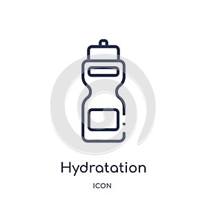 Linear hydratation icon from Gym and fitness outline collection. Thin line hydratation icon isolated on white background. photo