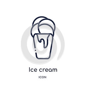 Linear ice cream icon from Brazilia outline collection. Thin line ice cream vector isolated on white background. ice cream trendy