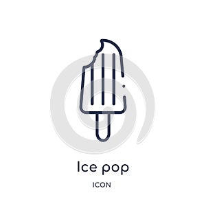 Linear ice pop icon from Bistro and restaurant outline collection. Thin line ice pop vector isolated on white background. ice pop