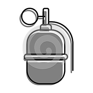 linear icon. Combat offensive defensive grenade with ring. Explosive objects, soldier weapon. Simple black and white vector