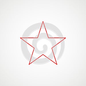 Linear icon of communism. Red star. Minimalist USSR emblem. Vector