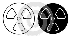 Linear icon. radioactive hazard sign. Simple black and white vector on white background