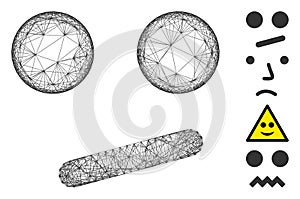 Linear Indifferent Smile Vector Mesh