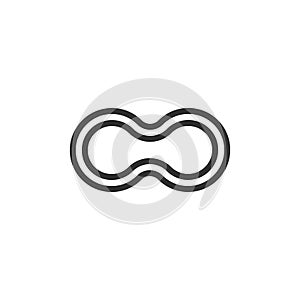 Linear Infinity loop symbol. Circle icon. Flat design. Minimal and simple. Stock Vector illustration isolated on white background