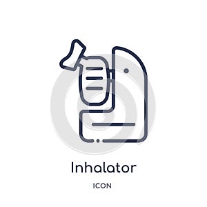 Linear inhalator icon from Medical outline collection. Thin line inhalator icon isolated on white background. inhalator trendy