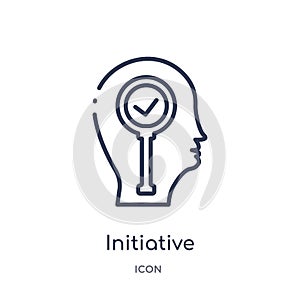 Linear initiative icon from Brain process outline collection. Thin line initiative vector isolated on white background. initiative