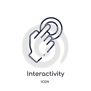 Linear interactivity icon from Artifical intelligence outline collection. Thin line interactivity vector isolated on white