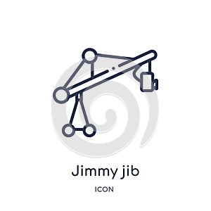 Linear jimmy jib icon from Cinema outline collection. Thin line jimmy jib icon isolated on white background. jimmy jib trendy