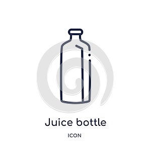 Linear juice bottle icon from Drinks outline collection. Thin line juice bottle vector isolated on white background. juice bottle