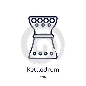 Linear kettledrum icon from Desert outline collection. Thin line kettledrum vector isolated on white background. kettledrum trendy