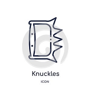 Linear knuckles icon from Asian outline collection. Thin line knuckles vector isolated on white background. knuckles trendy